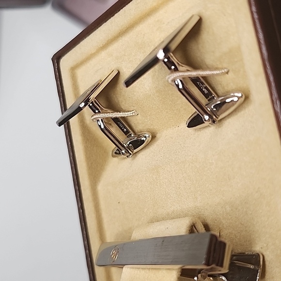 BALLY CUFFLINKS Set GOLD/SILVER TONE made in Germany - Picture 4 of 7